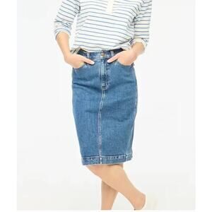 J.Crew Factory Midi Jean Pencil Skirt 8 New with Tags